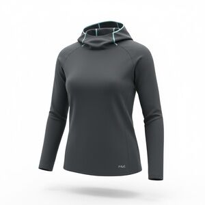 Fila Women's Charcoal Funnel-Neck Pullover with Grey Trim